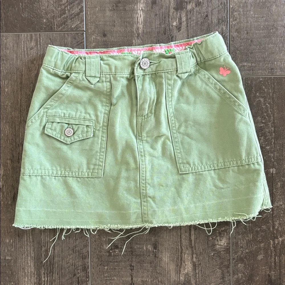 GAP Olive Green Girls Button-Front Skort & Oshkosh pink tops